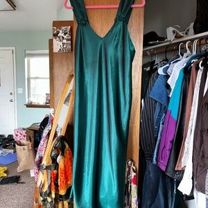 Midi green slip dress